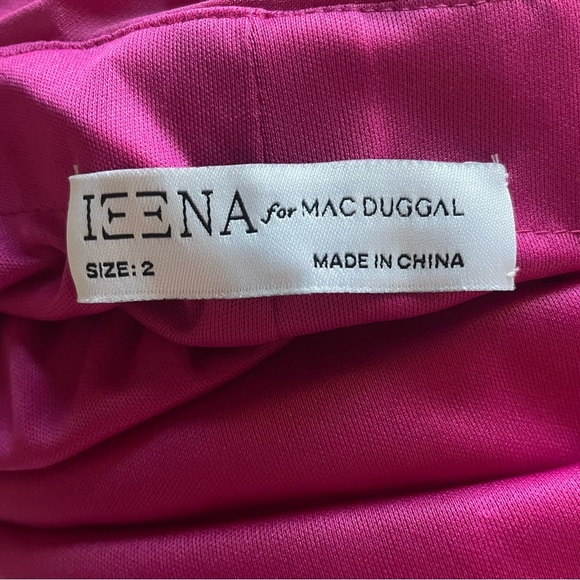 New! IEENA Mac Duggal Candy Pink Jersey One Shoulder Draped Gown 26755 - Picture 11 of 15